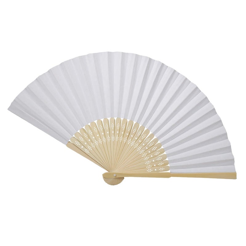Hztyyier Decorative Folding Paper Fan, Elegant Handheld Fan with Rib for Wedding, Festival, Party, Performance - Image 1